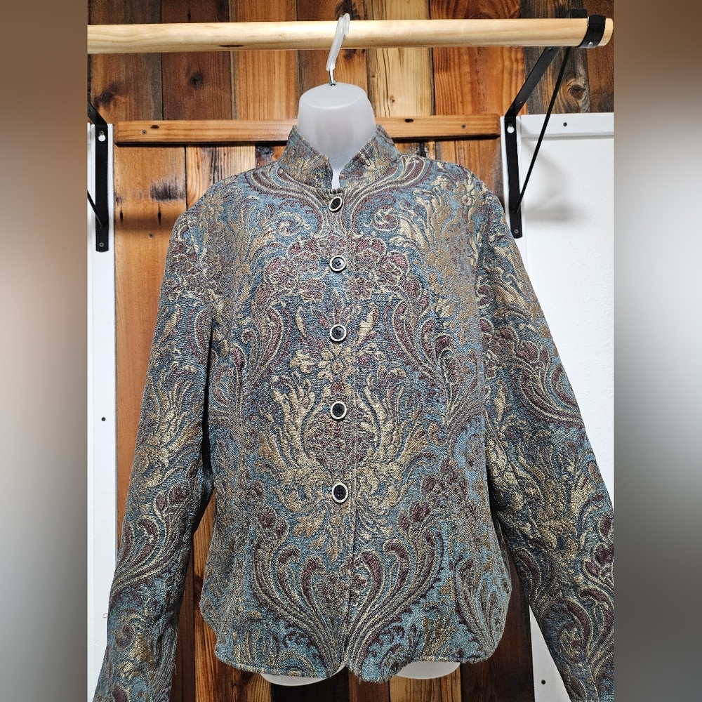 Coldwater Creek Paisley Blazer - Blue and Brown